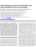 Cover page: High-Throughput Screening of Encapsulated Islets Using Wide-Field Lens-Free On-Chip Imaging