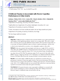 Cover page: Childhood Trauma Is Associated With Poorer Cognitive Performance in Older Adults.