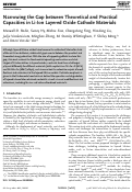 Cover page: Narrowing the Gap between Theoretical and Practical Capacities in Li‐Ion Layered Oxide Cathode Materials