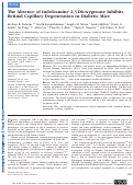 Cover page: The Absence of Indoleamine 2,3-Dioxygenase Inhibits Retinal Capillary Degeneration in Diabetic Mice