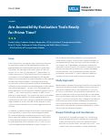 Cover page: Are Accessibility Evaluation Tools Ready for Prime Time?