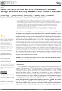 Cover page: Shifts in Sources of Food but Stable Nutritional Outcomes among Children in the Early Months of the COVID-19 Pandemic.