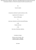 Cover page: Renewable Energy Landscapes: Approaches to Modeling Change in the Electrical System and Predicting the Influence on Urban Development and Environmental Resources