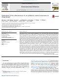 Cover page: Evaluation of the effectiveness of air pollution control measures in Hong Kong