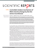 Cover page: Controlled rotation mechanism of DNA strand exchange by the Hin serine recombinase