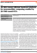 Cover page: An ultra energy-efficient hardware platform for neuromorphic computing enabled by 2D-TMD tunnel-FETs