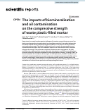 Cover page: The impacts of biomineralization and oil contamination on the compressive strength of waste plastic-filled mortar.