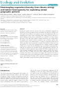 Cover page: Disentangling vegetation diversity from climate–energy and habitat heterogeneity for explaining animal geographic patterns