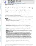 Cover page: Do Health Care Delivery System Reforms Improve Value? The Jury Is Still Out