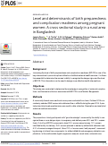 Cover page: Level and determinants of birth preparedness and complication readiness among pregnant women: A cross sectional study in a rural area in Bangladesh