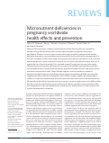 Cover page: Micronutrient deficiencies in pregnancy worldwide: health effects and prevention