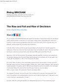 Cover page: The Rise and Fall and Rise of Declinism