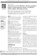 Cover page: Risk factors for atrial fibrillation and their population burden in postmenopausal women: the Women's Health Initiative Observational Study