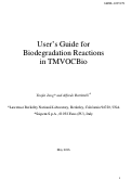 Cover page: User’s Guide for Biodegradation Reactions in TMVOCBio: