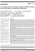 Cover page: Co‐creating a Theory of Change to advance COVID‐19 testing and vaccine uptake in underserved communities