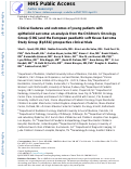 Cover page: Clinical features and outcomes of young patients with epithelioid sarcoma: an analysis from the Children's Oncology Group and the European paediatric soft tissue Sarcoma Study Group prospective clinical trials