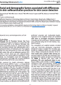 Cover page: Social and demographic factors associated with differences in skin self-examination practices for skin cancer detection