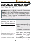 Cover page: Tricuspid valve repair concomitant with mitral valve surgery: a systematic review and meta-analysis.