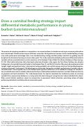 Cover page: Does a cannibal feeding strategy impart differential metabolic performance in young burbot (Lota lota maculosa)?