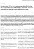 Cover page: Noradrenergic β-Receptor Antagonism within the Central Nucleus of the Amygdala or Bed Nucleus of the Stria Terminalis Attenuates the Negative/Anxiogenic Effects of Cocaine