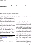 Cover page: Parallel machine match-up scheduling with manufacturing cost considerations