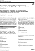 Cover page: Use of Data to Understand the Social Determinants of Depression in Two Middle‐Income Countries: the 3‐D Commission