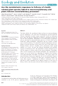 Cover page: Are the metabolomic responses to folivory of closely related plant species linked to macroevolutionary and plant–folivore coevolutionary processes?