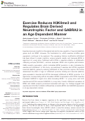 Cover page: Exercise Reduces H3K9me3 and Regulates Brain Derived Neurotrophic Factor and GABRA2 in an Age Dependent Manner