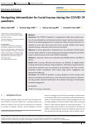 Cover page: Navigating telemedicine for facial trauma during the COVID‐19 pandemic