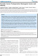 Cover page: Prostate Cancer Postoperative Nomogram Scores and Obesity