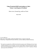 Cover page: Using Perturbed QR Factorizations To Solve Linear Least-Squares Problems