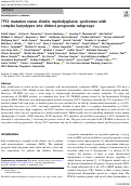 Cover page: TP53 mutation status divides myelodysplastic syndromes with complex karyotypes into distinct prognostic subgroups