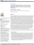 Cover page: Using neural networks to mine text and predict metabolic traits for thousands of microbes