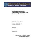 Cover page: Sociodemographic and Behavioral Correlates of STD Biomarker Outcomes