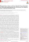 Cover page: Mosquito-Borne Viruses and Insect-Specific Viruses Revealed in Field-Collected Mosquitoes by a Monitoring Tool Adapted from a Microbial Detection Array.