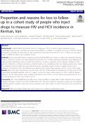 Cover page: Proportion and reasons for loss to follow-up in a cohort study of people who inject drugs to measure HIV and HCV incidence in Kerman, Iran