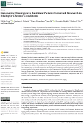 Cover page: Innovative Strategies to Facilitate Patient-Centered Research in Multiple Chronic Conditions.