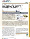 Cover page: Real-Time and Online Lubricating Oil Condition Monitoring Enabled by Triboelectric Nanogenerator.