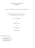 Cover page: Learning Assembly Language Models for Security Applications