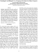 Cover page: Monolinguals’ and Bilinguals’ Use of Language in Forming Novel Object Categories