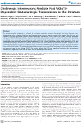 Cover page: Cholinergic Interneurons Mediate Fast VGluT3-Dependent Glutamatergic Transmission in the Striatum