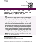 Cover page: White Matter Organization and Cortical Thickness Differ Among Active Duty Service Members With Chronic Mild, Moderate, and Severe Traumatic Brain Injury.