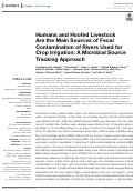 Cover page: Humans and Hoofed Livestock Are the Main Sources of Fecal Contamination of Rivers Used for Crop Irrigation: A Microbial Source Tracking Approach.