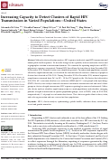 Cover page: Increasing Capacity to Detect Clusters of Rapid HIV Transmission in Varied Populations—United States