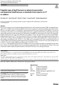 Cover page: Palpable signs of skull fractures on physical examination and depressed skull fractures or traumatic brain injuries on CT in children.