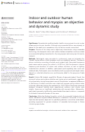 Cover page: Indoor and outdoor human behavior and myopia: an objective and dynamic study.