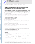 Cover page: Targets to improve quality of care for patients with hepatic encephalopathy: data from a multi‐centre cohort