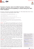 Cover page: Pandemic Paradox: Early Life H2N2 Pandemic Influenza Infection Enhanced Susceptibility to Death during the 2009 H1N1 Pandemic