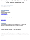 Cover page: Frequency response of a fixed–fixed pipe immersed in viscous fluids, conveying internal steady flow