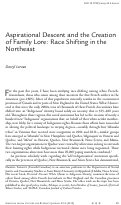 Cover page: Aspirational Descent and the Creation of Family Lore: Race Shifting in the Northeast